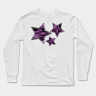 Purple Lightening Fractal Art Long Sleeve T-Shirt